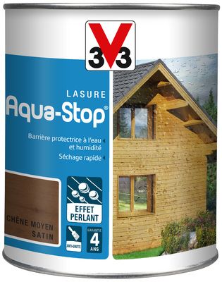 Lasure bois Aqua-Stop® protection intérieure et extérieure chêne moyen 1 l V33