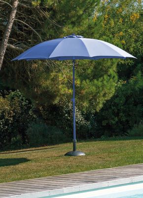 Parasol droit diamètre 2,70 m mât en aluminium Bleu ALIZE