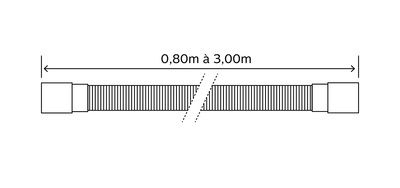 Flexible de vidange droit /coudé extensible 0,8 - 3m SOMATHERM