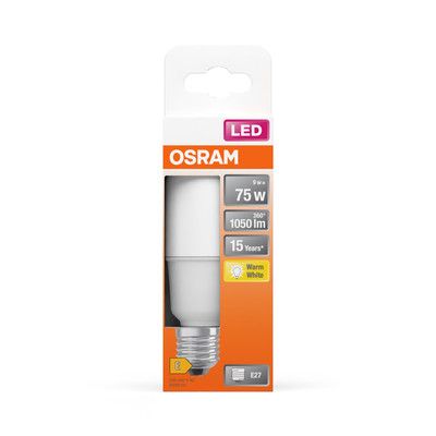 Ampoule LED E27 Stick dépolie 10 W = 1050 lumens blanc chaud Led Star OSRAM