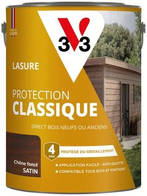 Lasure Protection Classique 4 ans chêne foncé 5 L V33