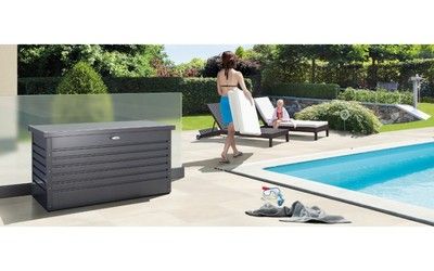 Coffre de jardin 460 litres gris foncé BIOHORT