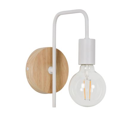 Applique BERKLEY bois naturel et blanc IP20 E27 40W - COREP