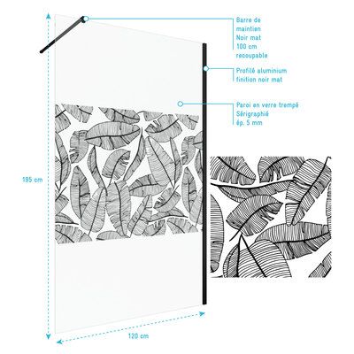 Paroi de douche Jungle 120x195 cm AURLANE