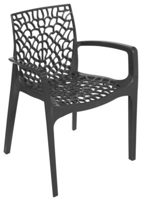 Fauteuil de jardin Gruvyer en résine noir GRANDSOLEIL