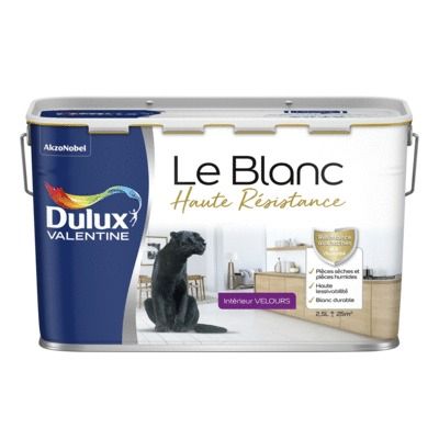 Peinture acrylique Haute Resistance Blanc velours 2,5 l - DULUX VALENTINE