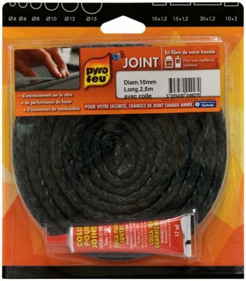 Joint fibre verre diamètre 10 mm L 2,5 m PYROFEU