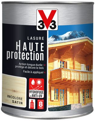 Lasure bois Haute Protection extérieure incolore 1 l V33