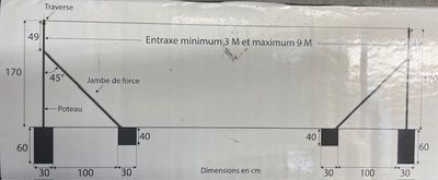 Etendage extérieur à linge anthracite avec 30m de fil