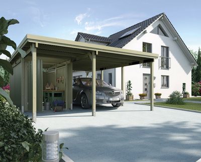 Carport -  607 - 512 x 602 cm - remise intégrée 6,50 m² Livraison gratuite domicile WEKA