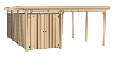 Carport -  607 - 512 x 602 cm - remise intégrée 9,80 m² Livraison gratuite domicile WEKA