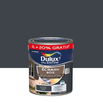 Peinture Ecran+ Bois  Satin Gris Anthracite 2,4 L - DULUX VALENTINE