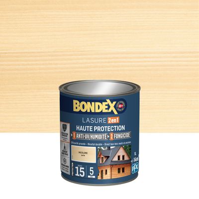 Lasure 2 en 1 haute protection 5 ans incolore 1 l BONDEX