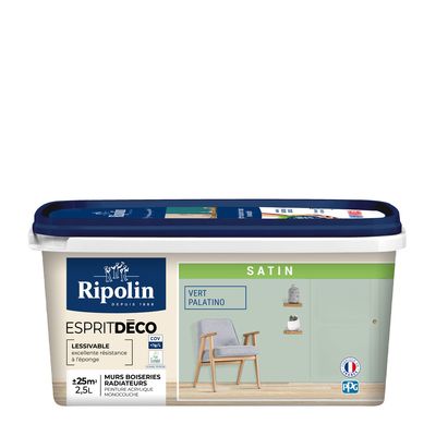 Ripolin - Peinture Intérieure Couleur - Satin - 2,5L - Vert Palatino ...