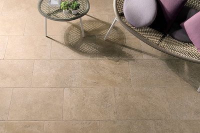 Carrelage de sol extérieur VENDEE beige 40,8 x 61,4 cm paquet 1,253 m²