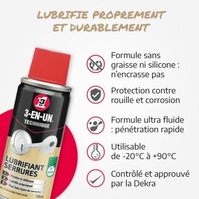 Lubrifiant pour serrure 100 ml 3-EN-UN