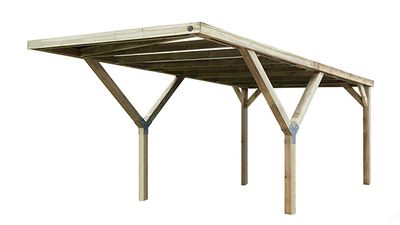 Carport simple en Y -  612 - 306 x 606 cm - toit en acier Livraison gratuite domicile WEKA