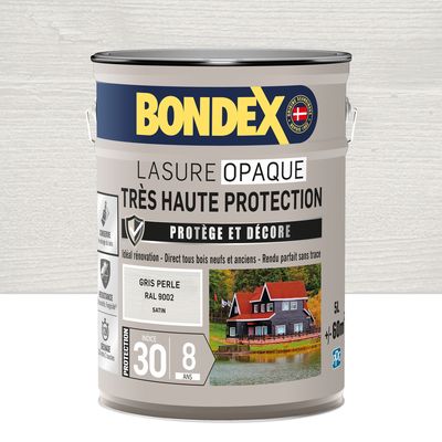 Bondex - Lasure Opaque - 8 ans - ind 30 - sat - 5l - gr perle ral 9002