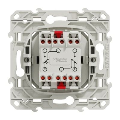 Interrupteur va-et-vient et bouton poussoir blanc - Odace SCHNEIDER ELECTRIC