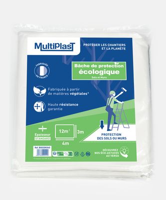 Bâche de protection biosourcée épaisse 4 m x 3 m - MULTIPLAST