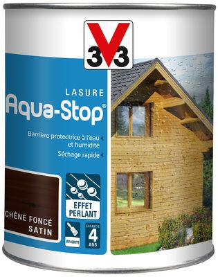 Lasure bois Aqua-Stop® protection intérieure et extérieure chêne foncé 1 l V33