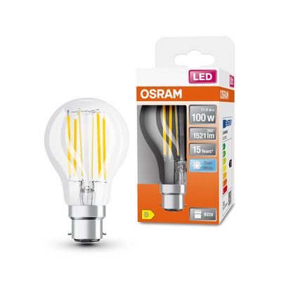 Ampoule LED Standard B22 Filament clair 11W=1521 lumens blanc neutre OSRAM