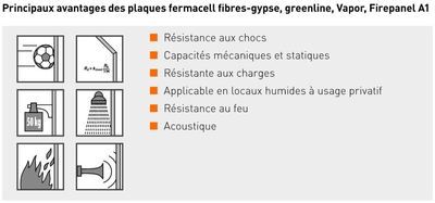 Plaque de plâtre/cellulose brod droit 12.5mm  2.50 x 1.20 m  FERMACELL