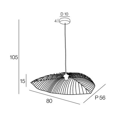 Suspension laiton doré feuille E27 60W LEAF - COREP