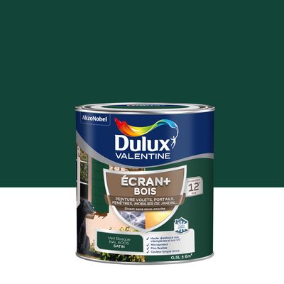 Peinture Ecran+ Bois  Satin Vert Basque 0,5 L - DULUX VALENTINE