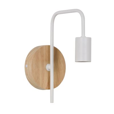 Applique BERKLEY bois naturel et blanc IP20 E27 40W - COREP