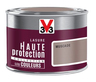 Lasure bois Haute Protection intérieure extérieure couleur muscade 125 ml V33