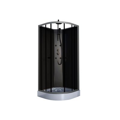 Cabine de douche hydromassante Lana noir 1/4 de rond 85 x 85 x 226 cm