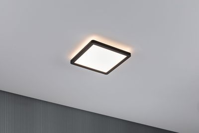 Plafonnier LED carré noir 190mm 3000k 11,2W ATRIA SHINE PAULMANN