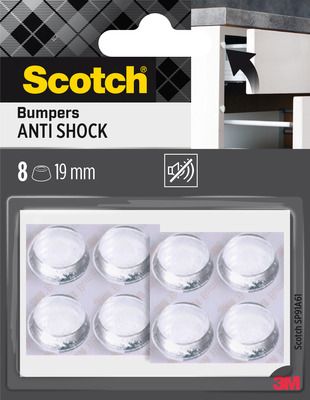 Patins bumpers adhésifs 19 mm transparents par 8 SCOTCH