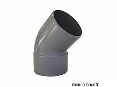 Coude PVC mâle femelle ø125 mm angle 45° INTERPLAST