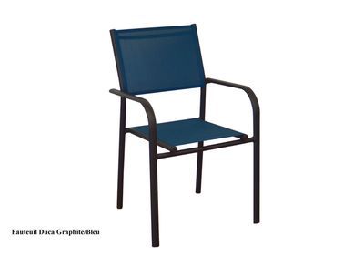 Fauteuil duca graphite bleu