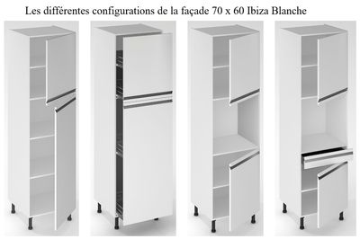 Porte pour meuble de cuisine Ibiza blanche 70 x 60 cm OFITRES