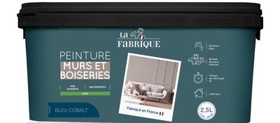 Peinture mur et boiserie Bleu Cobalt satin 2,5 l - LA FABRIQUE