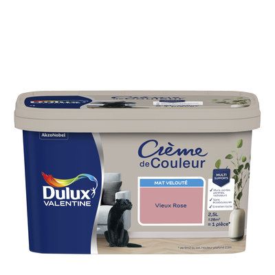 Peinture Crème de Couleur Vieux Rose mat 2,5 l - DULUX VALENTINE