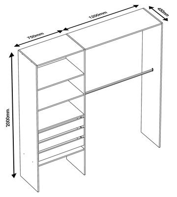 Kit de dressing JADE blanc 200 x 195 x 45 cm + 3 tiroirs OFITRES