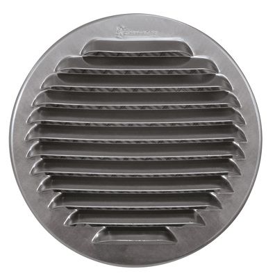 Grille d'aération ronde à persienne en aluminium brut diamètre 120 mm AUTOGYRE