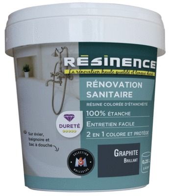 Résine de Rénovation pour sanitaire graphite brillant 250 ml RESINENCE