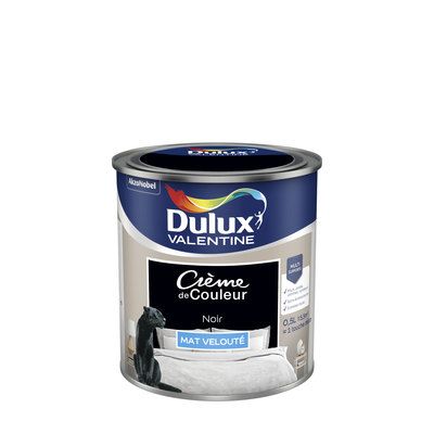 Peinture Crème de Couleur Noir mat 500 ml - DULUX VALENTINE