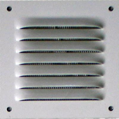 Grille d'aération en métal aluminium blanc avec moustiquaire  AUTOGYRE