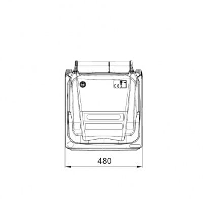 Bac à ordures recyclé 120L à prise frontale noire