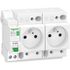 Disjoncteur divisionnaire 16A courbe C 3kA embrochable + 2 prises - Resi9 XE SCHNEIDER ELECTRIC