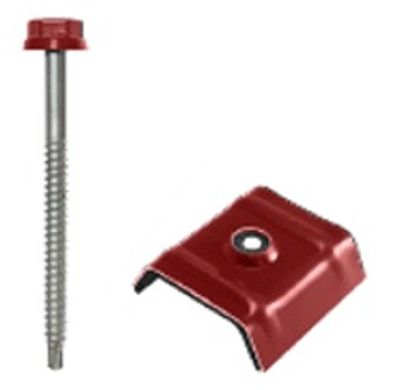 Fixation bacacier rouge RAL8012 par 50