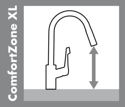 Robinet de cuisine avec douchette Chrome Centro XL - HANSGROHE