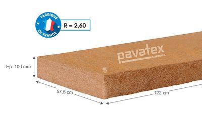 Fibre de bois Pavaflex Confort épaisseur 10cm  122 x 57.5 cm SOPREMA