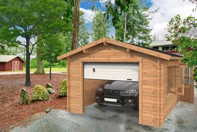 Garage bois Marron Roger 19m2 PALMAKO